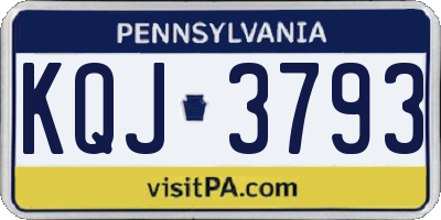 PA license plate KQJ3793