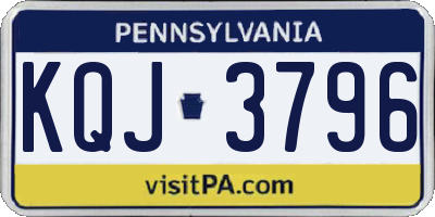 PA license plate KQJ3796