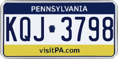 PA license plate KQJ3798