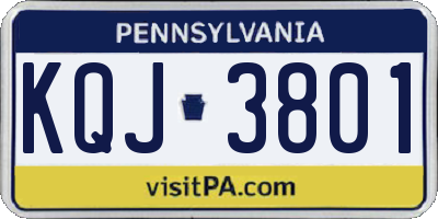 PA license plate KQJ3801