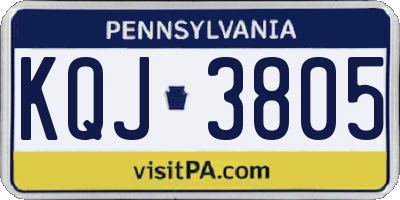PA license plate KQJ3805