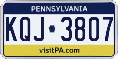 PA license plate KQJ3807