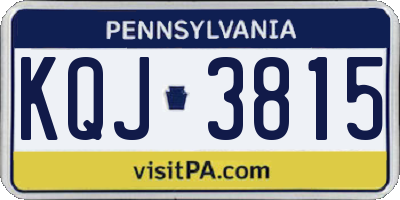 PA license plate KQJ3815