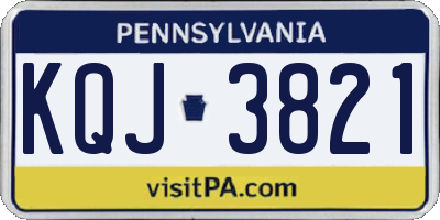 PA license plate KQJ3821