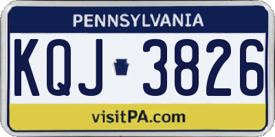PA license plate KQJ3826