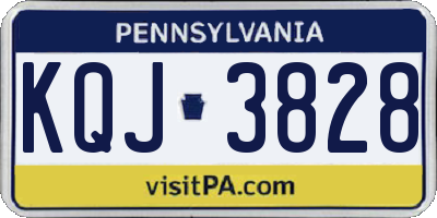 PA license plate KQJ3828