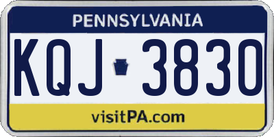 PA license plate KQJ3830