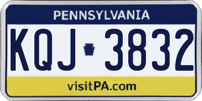 PA license plate KQJ3832