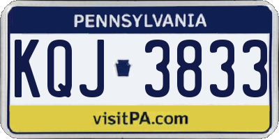 PA license plate KQJ3833