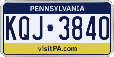 PA license plate KQJ3840
