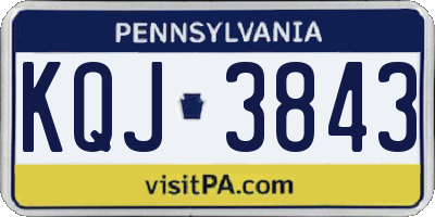 PA license plate KQJ3843