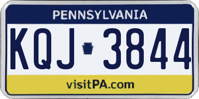 PA license plate KQJ3844
