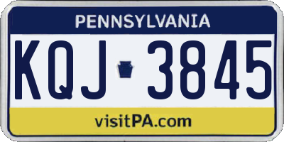 PA license plate KQJ3845