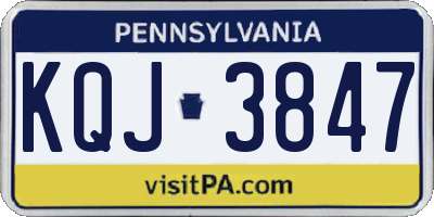 PA license plate KQJ3847