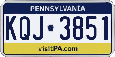 PA license plate KQJ3851