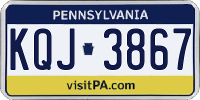 PA license plate KQJ3867
