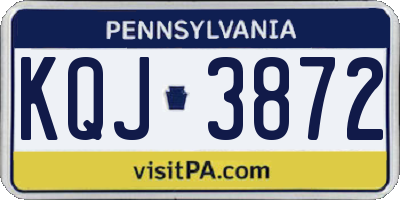 PA license plate KQJ3872