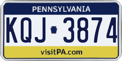 PA license plate KQJ3874