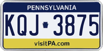 PA license plate KQJ3875