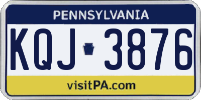 PA license plate KQJ3876