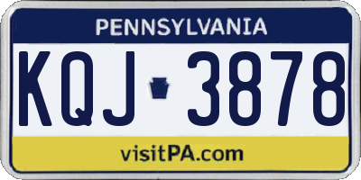 PA license plate KQJ3878