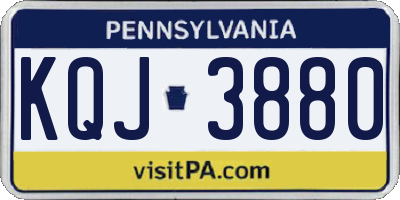 PA license plate KQJ3880