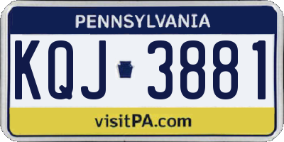 PA license plate KQJ3881