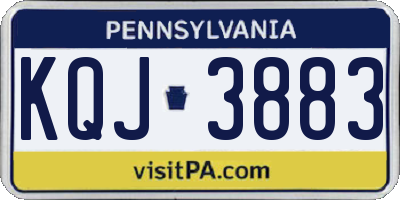 PA license plate KQJ3883