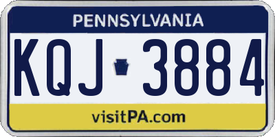 PA license plate KQJ3884