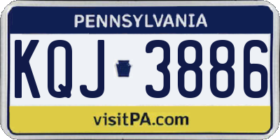 PA license plate KQJ3886