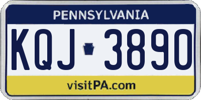 PA license plate KQJ3890