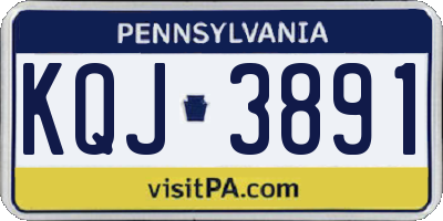 PA license plate KQJ3891
