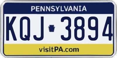 PA license plate KQJ3894
