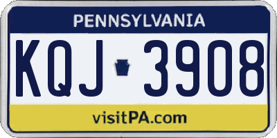 PA license plate KQJ3908