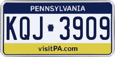 PA license plate KQJ3909