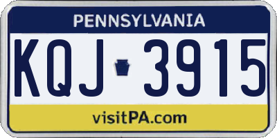 PA license plate KQJ3915