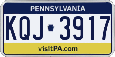 PA license plate KQJ3917