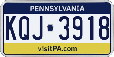 PA license plate KQJ3918