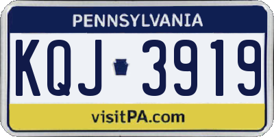 PA license plate KQJ3919