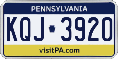PA license plate KQJ3920
