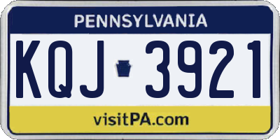 PA license plate KQJ3921