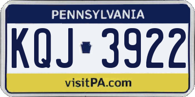 PA license plate KQJ3922