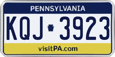 PA license plate KQJ3923