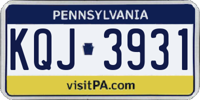 PA license plate KQJ3931