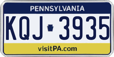 PA license plate KQJ3935
