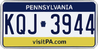 PA license plate KQJ3944