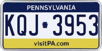 PA license plate KQJ3953
