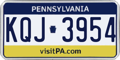 PA license plate KQJ3954