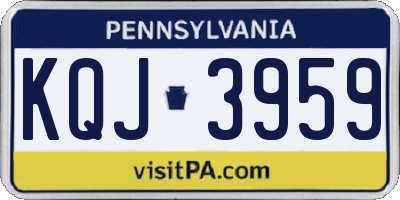 PA license plate KQJ3959