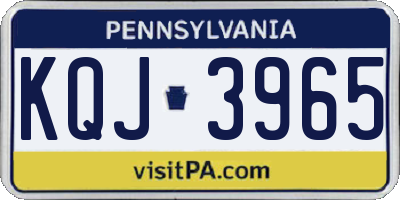 PA license plate KQJ3965